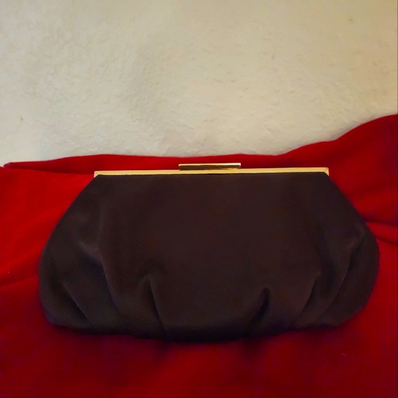Lulu Townsend brand, brown satin color evening bag, 10"x5" - Picture 1 of 1